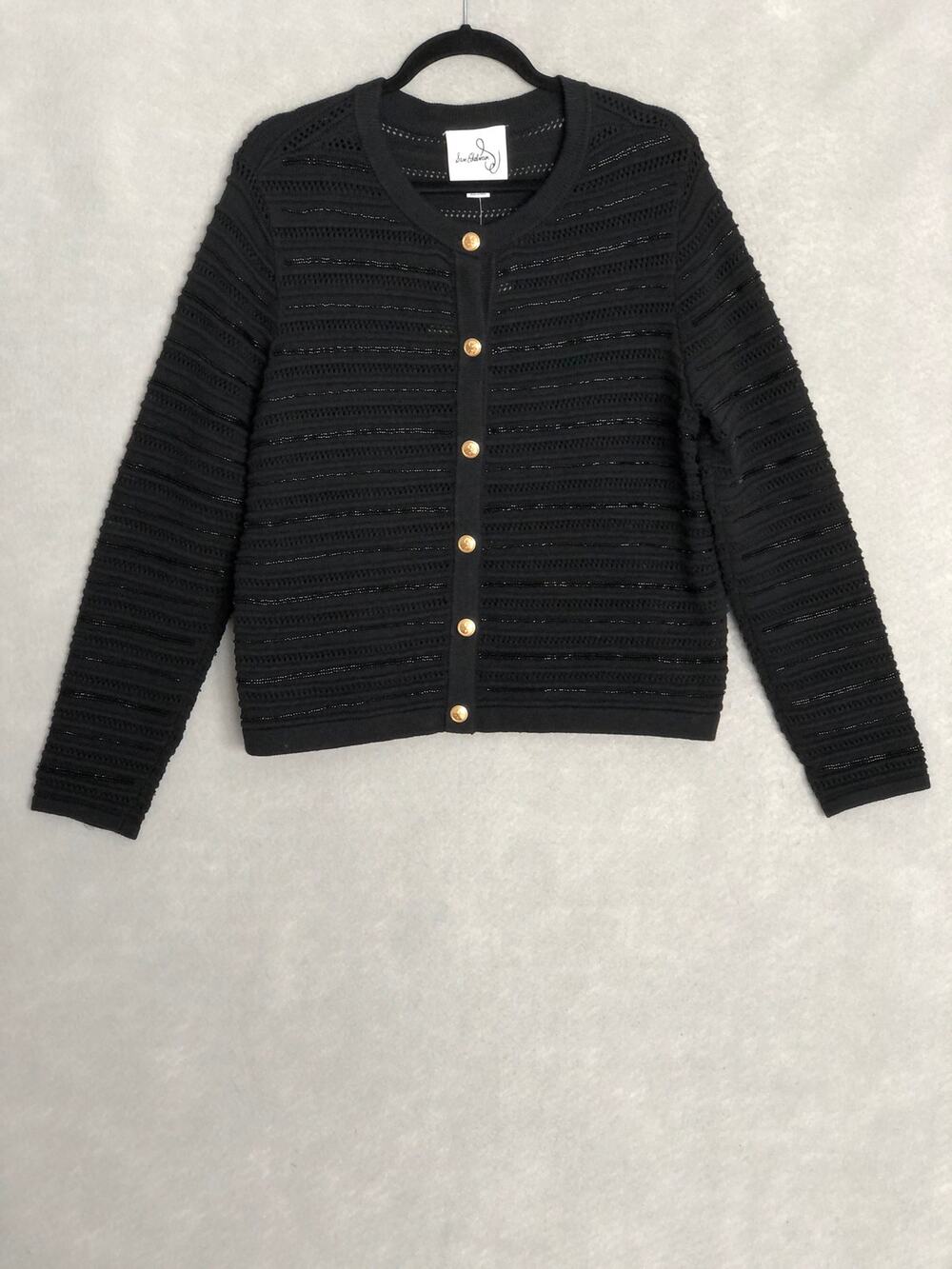 Sam Edelman Ramona Jacket Beaded Cardigan Black Women's XL NEW